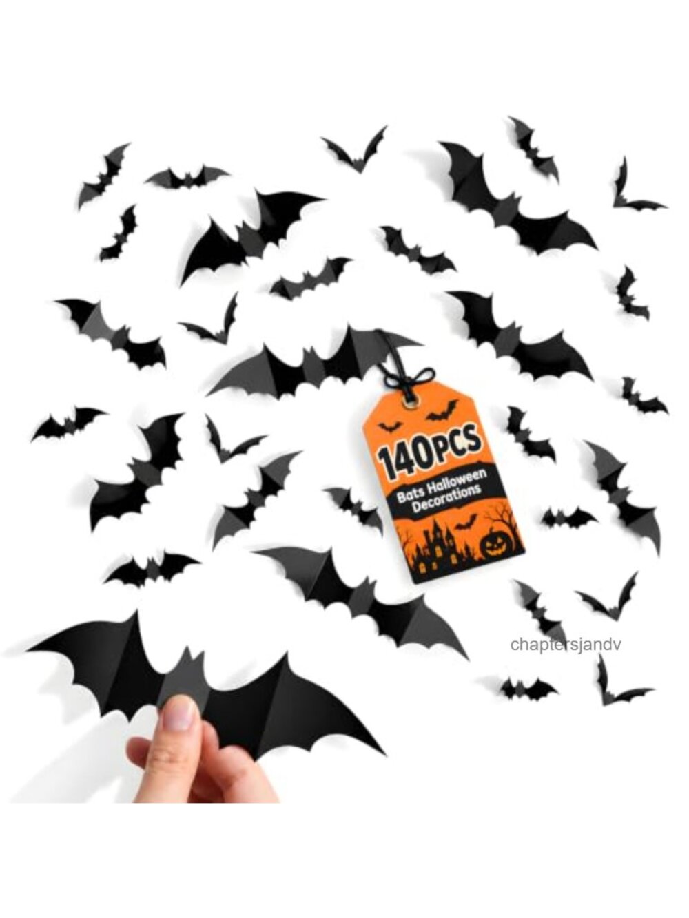 Halloween Bat Wall Decor 140 PCS 3D PVC Cutouts Party Backdrop Indoor